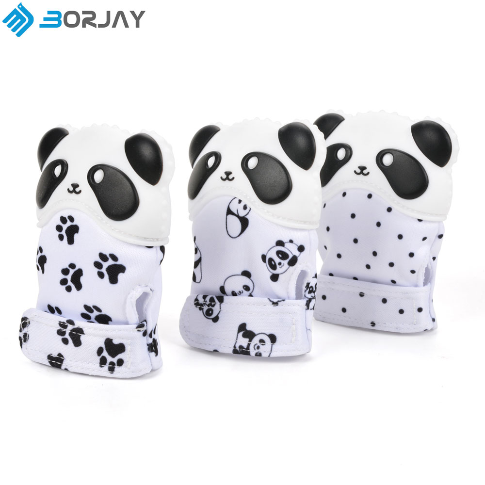 Silicone Mitten Animal Panda Teething glove for Baby