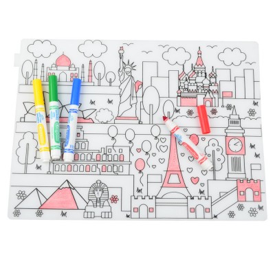 Waterproof Silicone Kids washable Coloring Placemat