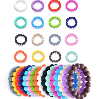 15mm silicone beads popular chunky beads necklace handmade thread bangles bracelet